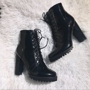 Lace Ankle Booties W/ Heel